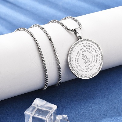 201 Stainless Steel Rhinestone Pendant Necklaces for Women NJEW-U021-05P-1