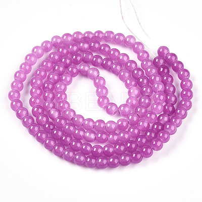 Baking Paint Imitation Jade Glass Round Bead Strands DGLA-Q021-6mm-23-1