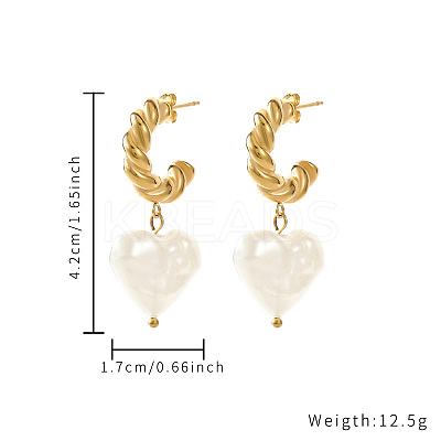 Fashionable 304 Stainless Steel Heart Stud Earrings IA6903-1