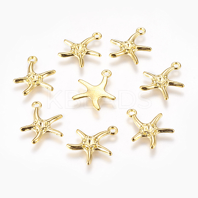 Starfish/Sea Stars Alloy Pendant Rhinestone Settings X-EA4033Y-G-1