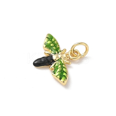 Insect Themes Brass Enamel Pendants KK-B155-01A-02G-1