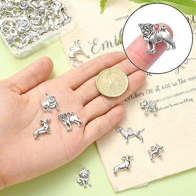 Tibetan Style Alloy Puppy Pendants TIBEP-CJ0001-18-1
