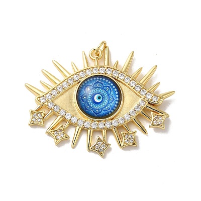 Rack Plating Brass Cubic Zirconia Pendants KK-G504-22G-02-1