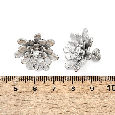304 Stainless Steel Crystal Rhinestone Stud Earrings EJEW-G423-15P-1