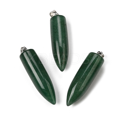 Natural Green Aventurine Pointed Pendants G-F820-12S-1