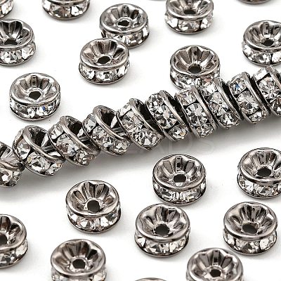 Brass Rhinestone Spacer Beads X-RB-A014-Z8mm-01B-NF-1