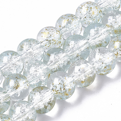 Transparent Spray Painted Crackle Glass Bead Strands GLAA-N035-03C-A09-1