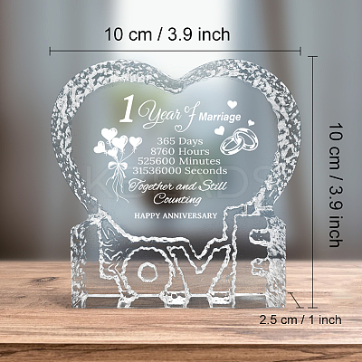 Heart with Word K9 Glass Figurines DJEW-WH0026-001-1