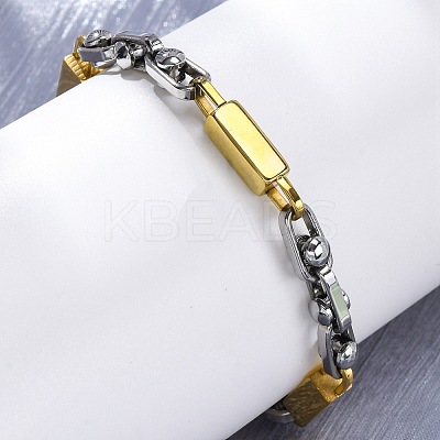 304 Stainless Steel Link Chain Bracelets for Women Men BJEW-R018-18GP-1