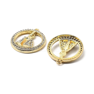 Alloy Rhinestone Pendants FIND-B051-04G-1