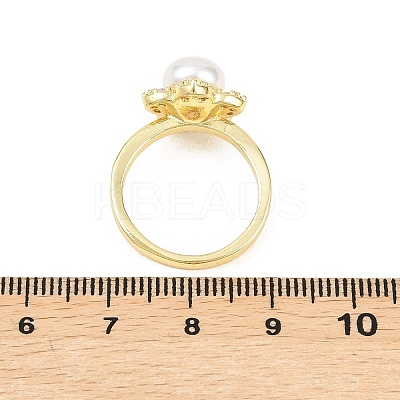 Brass Micro Pave Cubic Zirconia Finger Rings for Women RJEW-D340-02G-02-1