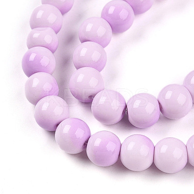 Baking Paint Glass Beads Strands DGLA-N012-10mm-02-1