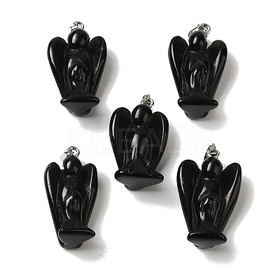 Natural Obsidian Pendants G-C095-03P-08-1