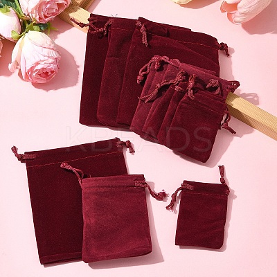 18Pcs 3 Styles Rectangle Velvet Drawstring Pouches TP-FS0001-04C-1