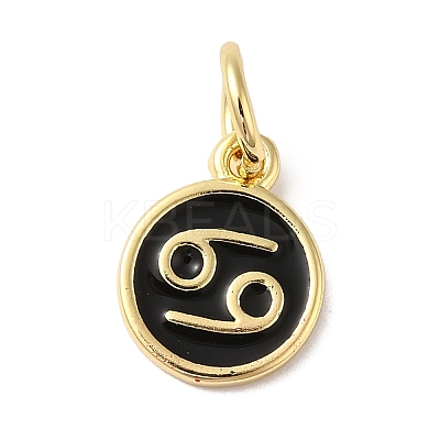 Real 18K Gold Plated Brass Enamel Charms KK-L216-001G-B01-1