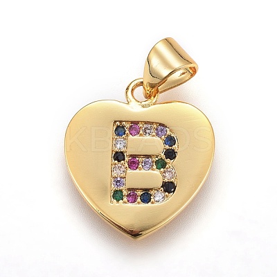 Brass Micro Pave Cubic Zirconia Pendants ZIRC-F093-57G-B-1