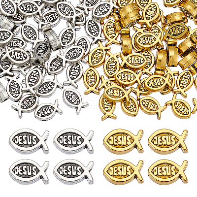 100Pcs 2 Colors Tibetan Style Alloy Beads FIND-ME0001-21-1