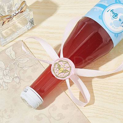 Brass Wax Seal Stamps with Wood Handle AJEW-WH0412-0166-1