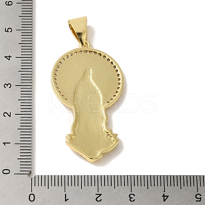 Rack Plating Brass Micro Pave Clear Cubic Zirconia Pendants KK-P267-14E-G-1