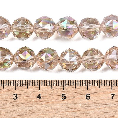 Transparent Electroplate Glass Beads Strands EGLA-N002-34C-B08-1
