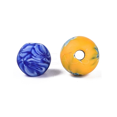 Handmade Millefiori Glass Round Beads LA-N001-01E-13MM-1