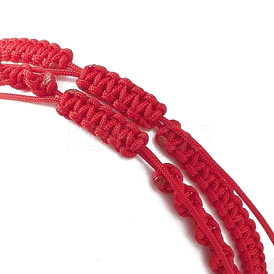 2Pcs 2 Style Natural Pearl Braided Bead Bracelets Set with Nylon Cord for Women BJEW-JB09141-01-1
