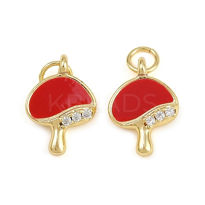 Brass Micro Pave Cubic Zirconia Charms KK-C114-07G-1