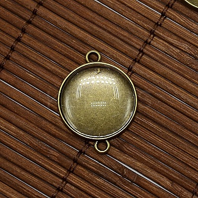 20mm Clear Domed Glass Cabochon Cover for Flat Round DIY Alloy Photo Connector Making DIY-X0107-AB-FF-1