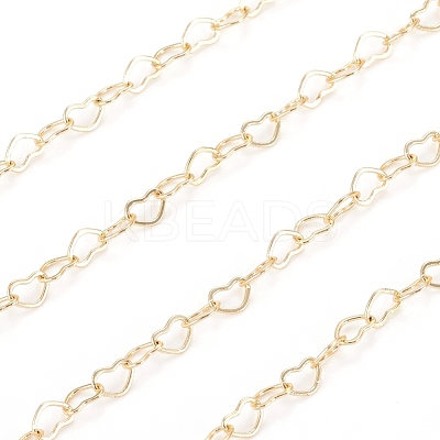 Brass Heart Link Chains X-CHC-D026-15B-G-1
