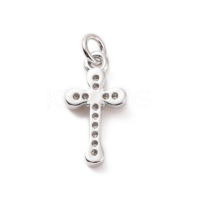 Brass Micro Pave Cubic Zirconia Pendants KK-C012-49P-1