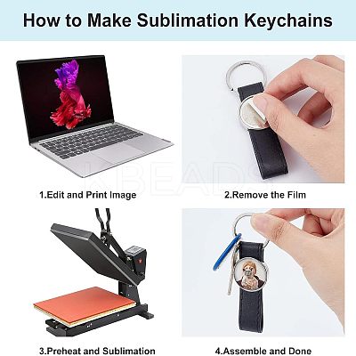 4Pcs 4 Style Sublimation Keychain Blanks KEYC-WR0001-08-1