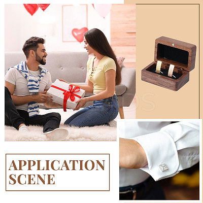 Wooden Jewelry Storage Magnetic Gift Cases for Cufflinks CON-WH0095-78C-1-1