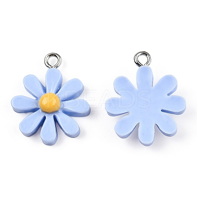 Opaque Resin Pendants RESI-WH0037-01E-1