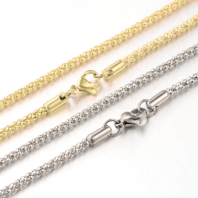 304 Stainless Steel Popcorn Chain Necklaces NJEW-J032-22-1