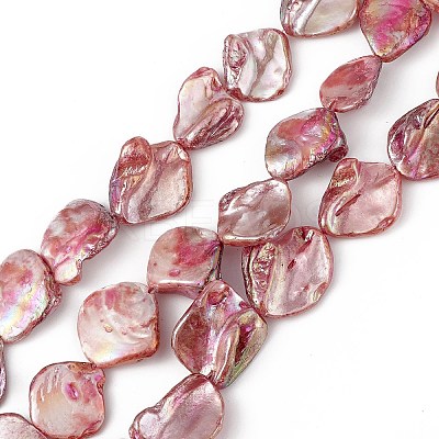 AB Color Plated Natural Freshwater Shell Beads Strands BSHE-G033-03A-1