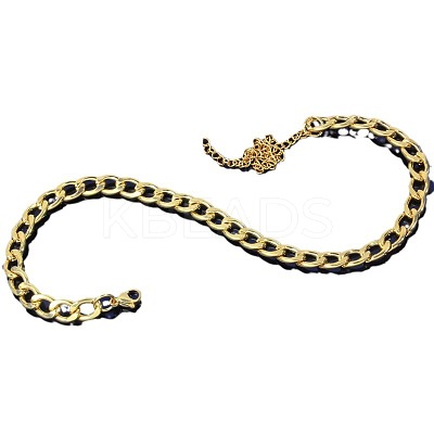 Stainless Steel Curb Chain Anklets for Unisex WGF8A78-01-1