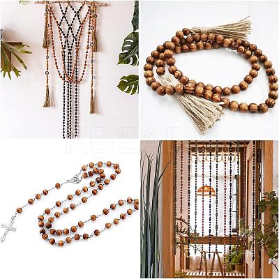 900Pcs 3 Style Round Natural Wood Beads WOOD-OC0001-95-1