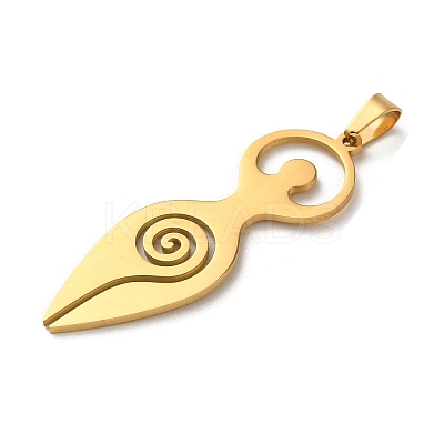 304 Stainless Steel Pendants STAS-O005-06G-1