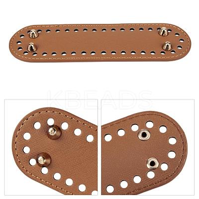 PU Leather Oval Long Bottom for Knitting Bag FIND-WH0043-56B-1