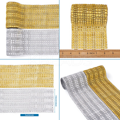 16 Rows Plastic Diamond Mesh Wrap Roll Rhinestone Crystal Ribbon Cake Wedding Decoration DIY-TA0008-45-1