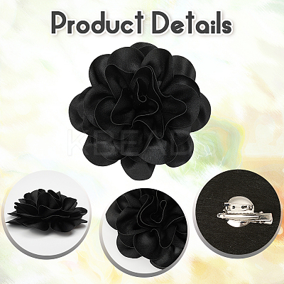 Flower Polyester Brooches JEWB-WH20003-04F-1