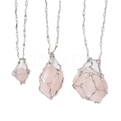 3Pcs 3 Sizes 304 Stainless Steel Wavy Bar Link Chain Macrame Pouch Necklace Making NJEW-JN05065-1