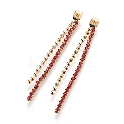 Brass Rhinestone Ear Nuts LS-KK-F731-07G-B-1