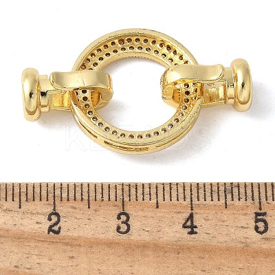 Brass Pave Clear Cubic Zirconia Fold Over Clasps KK-M320-24G-1