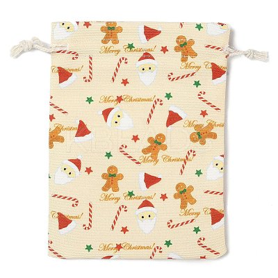 Christmas Theme Cloth Printed Storage Bags ABAG-F010-02B-04-1