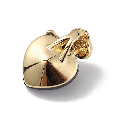Real 18K Gold Plated Rack Plating Brass Micro Pave Clear Cubic Zirconia Pendants KK-C015-09G-17-1