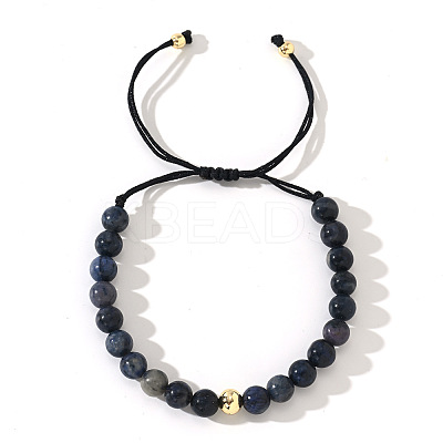 Natural Sodalite Round Beads Braided Bead Bracelets ZJ4066-7-1