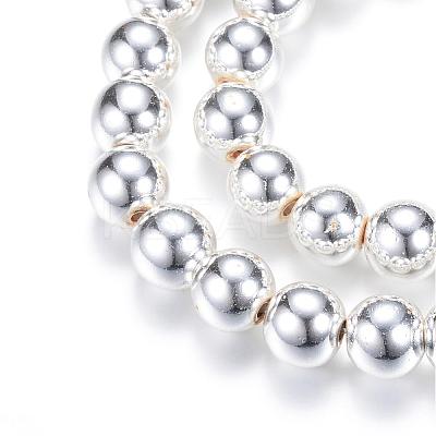 Electroplate Magnetic Synthetic Hematite Bead Strands G-Q466-8mm-02S-1