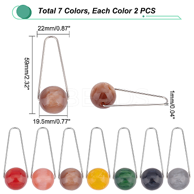 14Pcs 7 Colors Imitation Gemstone Style Two Tone Acrylic Big Pendants STAS-UN0037-69-1