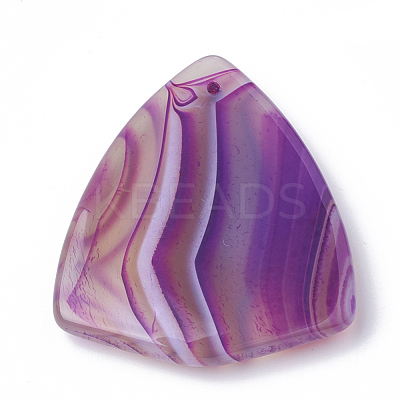 Dyed Natural Striped Agate/Banded Agate Pendants G-S280-04-1
